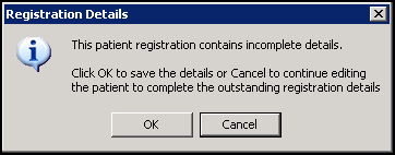 Registration - Registration Details - Incomplete details warning